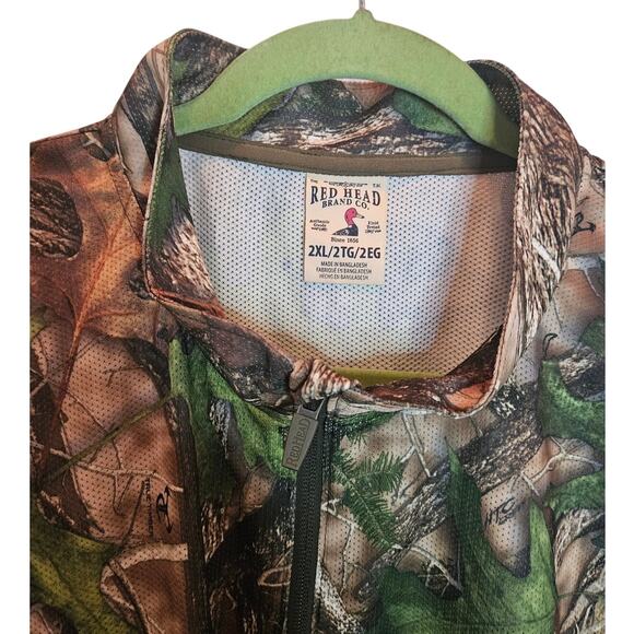 RedHead Grid Lite Quarter Zip 2XL Long-Sleeve Green Camouflage Mens wicking cool - Picture 10 of 10
